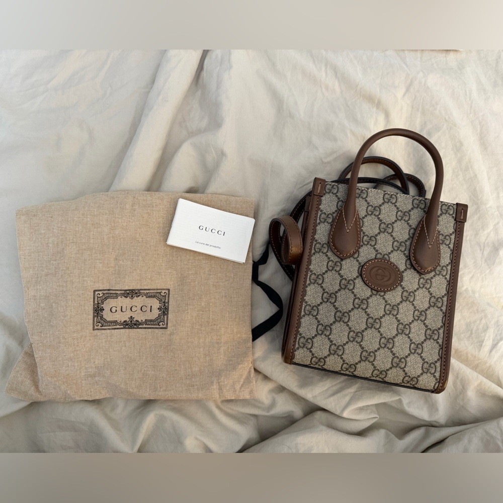 Gucci Beige and Brown Monogram Handbag